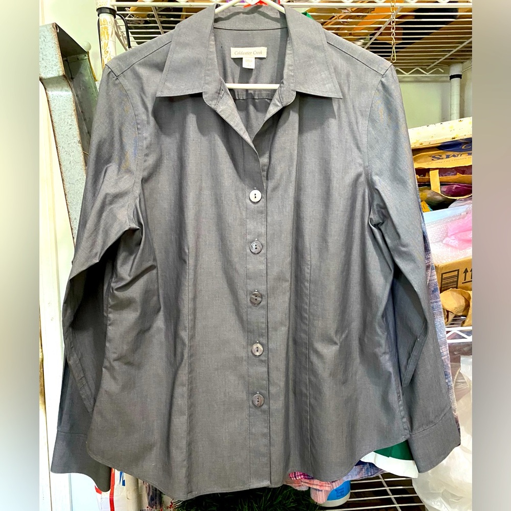Coldwater Creek Cool Gray Blouse